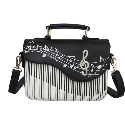 Women Handbag Piano Music Notes Lady Crossbody Bag Female Cute Embroidery Shoulder Messenger Bags