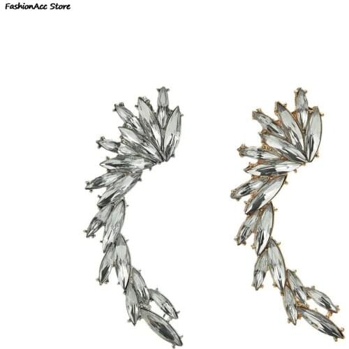 1Pc FashionWomen Earcuff Jewelry Meniscus New Plated Clip On Earrings Rhinestone Ear Cuffs Right Ear Clip