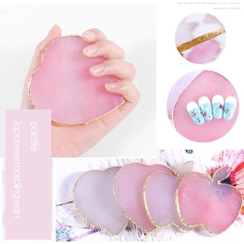 1Pc Natural Drawing Nail Art Color Palette Resin Nail Color Paint Palette HolderFor Nail Color Mixing Display Nail Art Tools