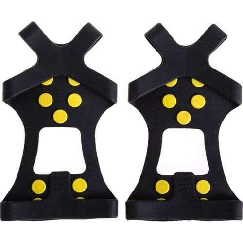 10 Studs Anti-Skid Snow Ice Climbing Shoe Spikes Grips Crampons Cleats Overshoes Crampons Spike Shoes Crampon