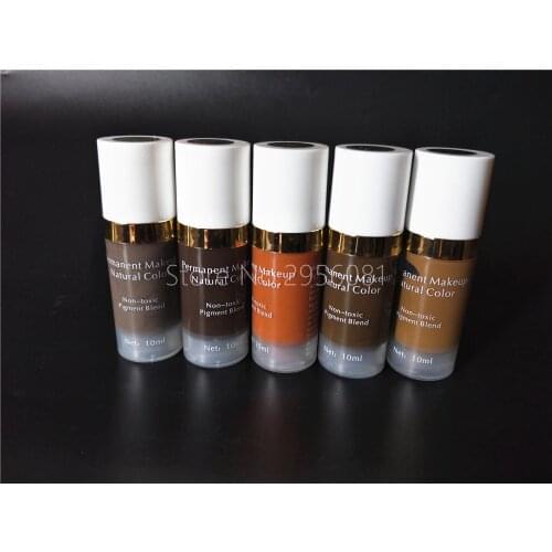 10pcs mix color permanent makeup micropigment cosmetic vacuum sterile pigment tattoo ink eyebrow eyelinr 10ml