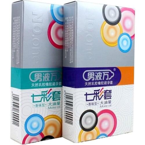 10 Pcs/Pack Colorful Sexy Latex Pleasure Nautural Rubber Penis Condoms Men Sex Erotic Male Contraception Condom Adult Sex G-spot