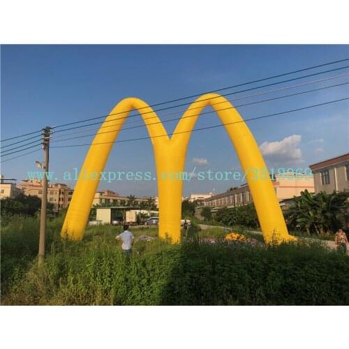 Sale of 12-meter yellow advertising inflatable arches, KFC McDonalds store celebration arches