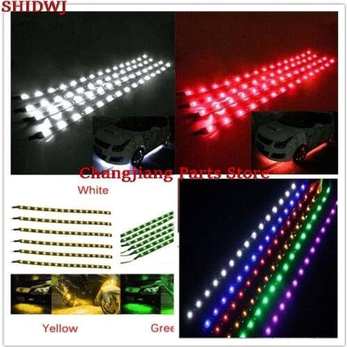 2PCS 30CM Car Strip Light 15 Patch LED Motorcycle Flexible Bar 3528 SMD Underbody Boat Atmosphere Decorative Lamp