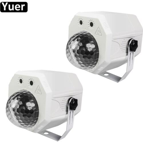 2Pcs/Lot Disco Ball 10W 2IN1 Stage Effect Light Sound Activeted Remote Control Color Music Flashing Dance Club DJ Party Light