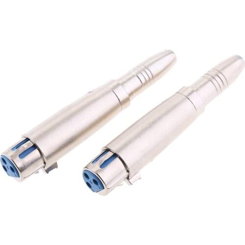 2 Pack XLR 3 Pins Female to 1/4 "6.35mm Mono Jack Female Adapter