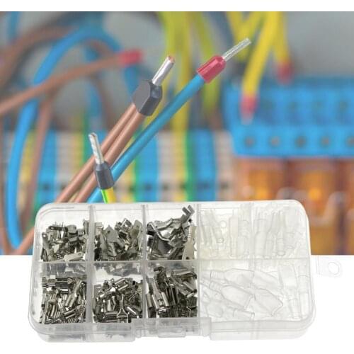 210Pcs 2.8/4.8/6.3MM Connecting Terminals Cold Pressed Excellent Electrical Conductivity Insulated Wire Lugs Connecting Terminal