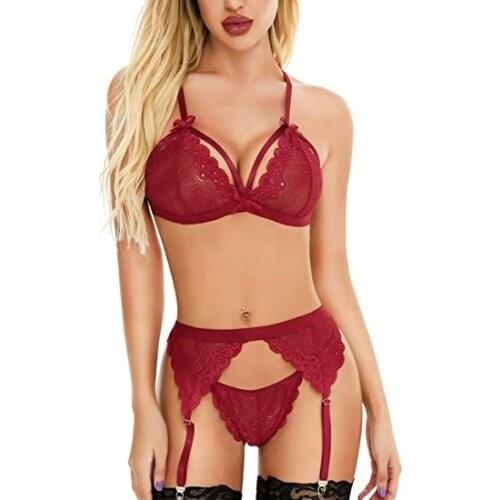 Women Clothes 3 pcs Women Sleepwear Sleevless Lace Home Dress Sexy Nightgown Female Sling Nightdress