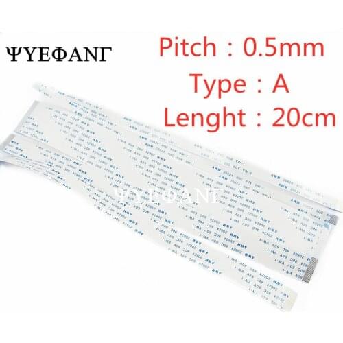5PCS FFC/FPC Flexible Flat Cable 20cm 0.5mm pitch 4P 6P 8P 10P 12P 16P 20P 30P 40P 200mm Isotropy A cable,AWM 20624,80C 60V VW-1