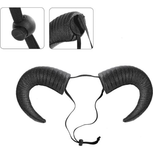 63HC Devil Horn Headband Cosplay Headwear for Halloween Party Wear Ox Horn Hair Band Birthday Headpiece Party Supplies