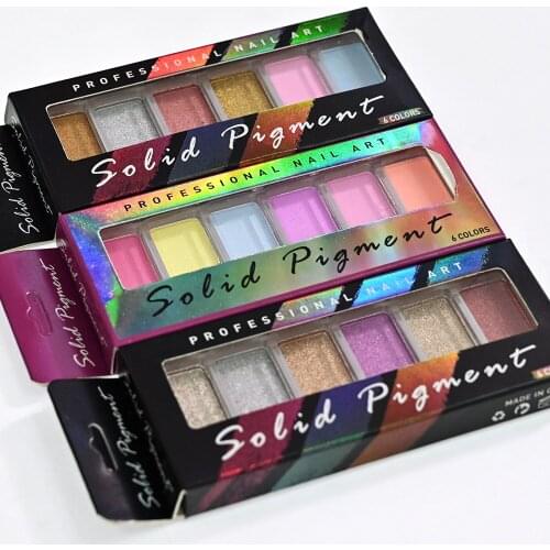 6colros Aurora Mirror Eye-shadow Nail Powder ,Chorms Pigment Dust Cosmetic grade Powder Eyeshadow Manicure Set