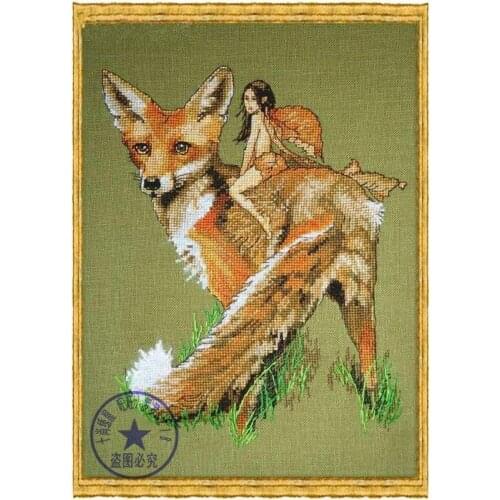 Free delivery Top Quality lovely counted cross stitch kit Renard le Roux fox fairy animal Nimue