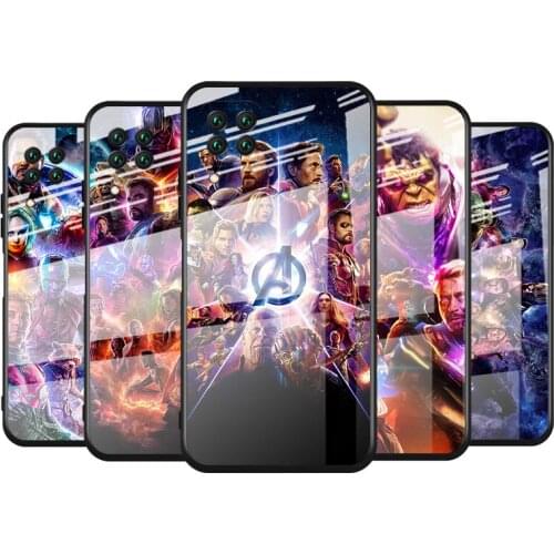 Tempered Glass Cover Cool Marvel Avengers For Huawei Y6 Y7 Y9 Y5P Y6P Y8S Y8P Y9A P Smart Z 2019 2020 2021 Phone Case