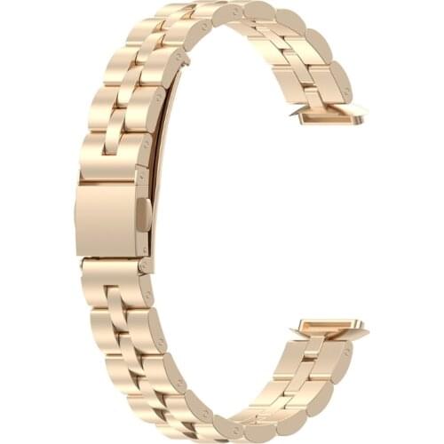 H054 Compatible with Fitbit-Luxe Bands Adjustable Sport Metal Replacement Durable Wristbands Bracelet Waterproof Straps