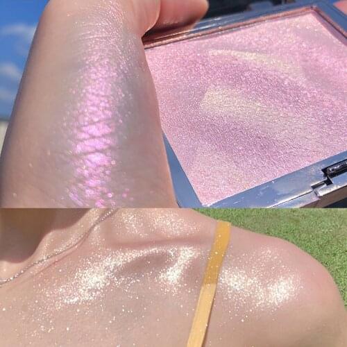 HOJO Highlighter Facial Bronzers Palette Makeup Glow Face Contour Shimmer Powder Illuminator Highlight Cosmetic 3 Color for Girl