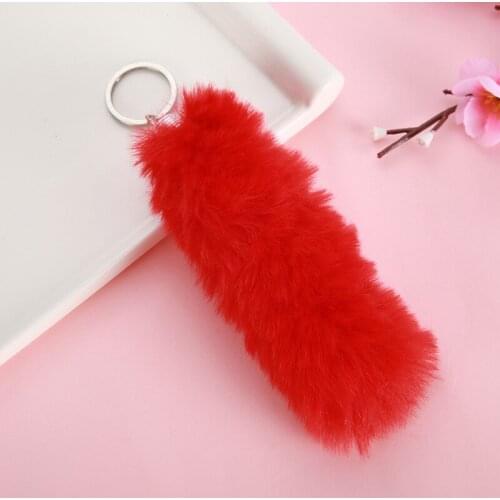 Foreign trade imitation fox plush key fob ladies bag bag fashion hanging car key pendant hot sales