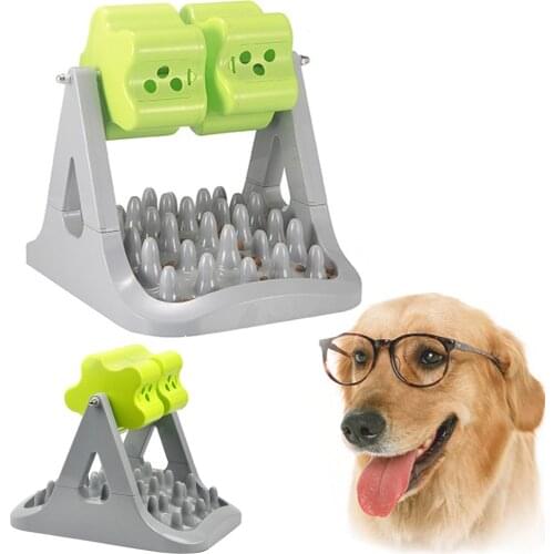 Pet Interactive Fun Bowl Dog Shaking Food Leakage Feeder Puppy Cat Slow Down Feeding Container Roller Dispenser Puzzle Pets Toy