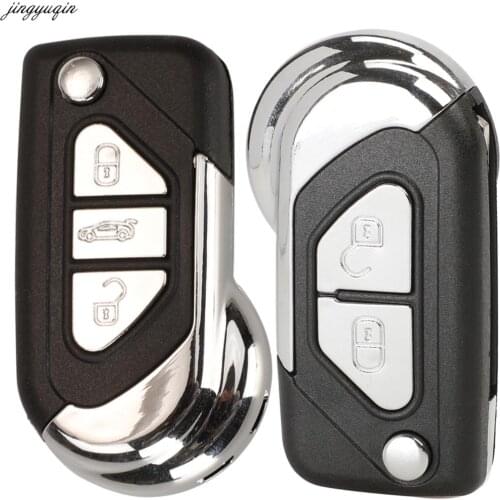 Jingyuqin 10pcs Remote Car Key Case Shell For Peugeot 207 307 Citroen DS3 DS4 DS5 2/3 Buttons VA2 Uncut Blade