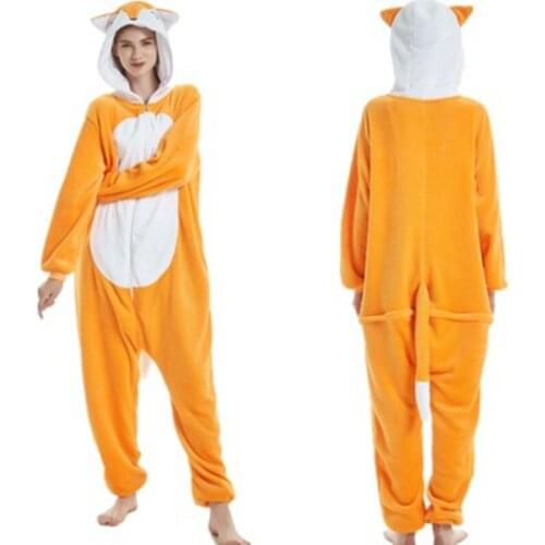 New Toddler Girls Panda Lion Fox Jumpsuits Mother Kids Anime Homewear Winter Teens Boys Flannel Sleepwewar Womens Onesies