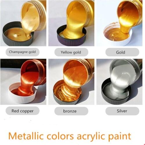 100/300ml Gold Paint Metallic Acrylic Paint,waterproof Not Faded for Statuary Coloring DIY Hand Painted Graffiti Varnish Coating