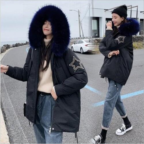 2019 New Winter Coat Women Winter Jacket Womens Parkas warm Cotton Padded fur collar loose Outwear Jaqueta Feminina Z115