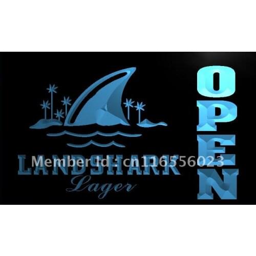 LA082- Landshark Lager Beer OPEN Bar LED Neon Light Sign home decor crafts