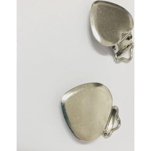 Heart Face Metal Pacifier Suspender Clips Holders For Project Craft 50PCS