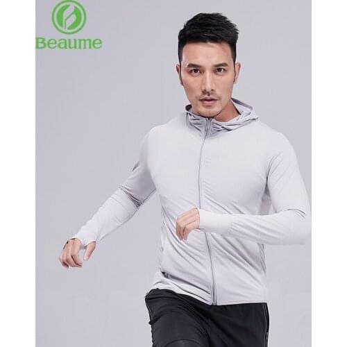 FMA01111 Beaume brand mens Camping Hiking mens long sleeve sunscreen solid color Sweatshirt