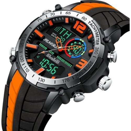2021 Popular Sports Watch Mens Multi-function Chronometer Second Double Display Watch Personality Fashion Trend Super Waterproo