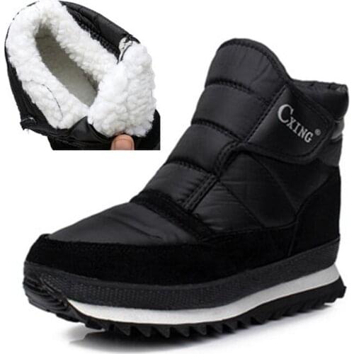 Big Size 36-45 Mens Winter Outdoor Waterproof Snow Boots High Quality Super Warm Thick Wool Ankle Boots Non-slip Wear-resisting Platform
