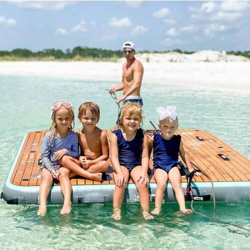 Inflatable Floating Mat - Whip Pad Inflatable Floating Platform and Swim Dock, Dropstitch PVC Construction for Pool Beach Ocean