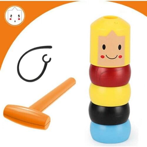 2019 Newest Magic Stubborn Wood Man Toy Funny Magnet Wooden Unbreakable Magic Toy Immortal Daruma Gift For Children