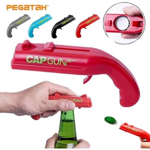 Beer Opener Bottle Flying Cap Launcher Shooter Party Drinking Game Toy Kitchen Gadget Bar Accessories destapador pistola