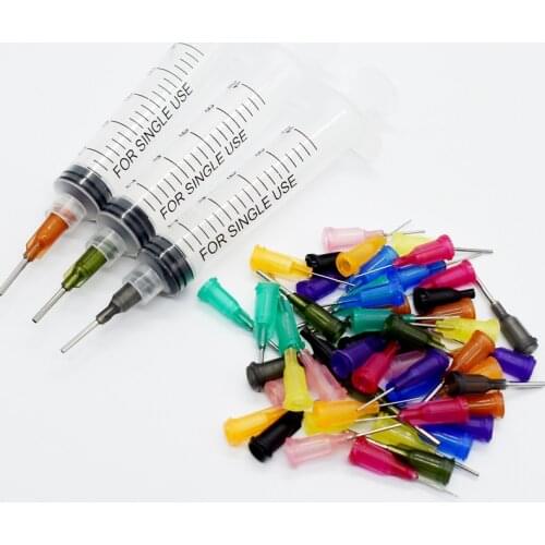 50Pcs SMT SMD PCB Solder Paste Adhesive Glue Liquid Dispenser+Dispensing Needle Welding Fluxes