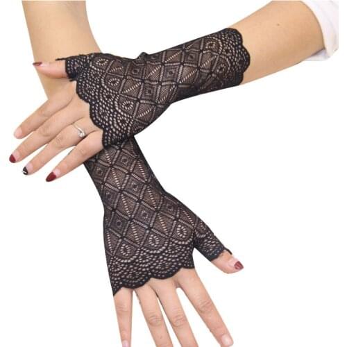 1 Pair Lace Arm Sleeve Fashion Fingerless Driving Gloves Women Long Arm Cover Elastic Sleeve Warmer Arm Sleeve Accessories