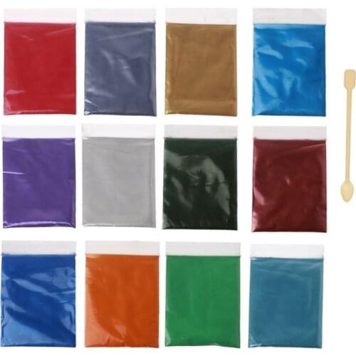 12 Colors 10g Mica Pearl Powder Resin Pigment for Paint Soap Making Bath Bomb DIY Candle Making Epoxy Resin Colorant Dye