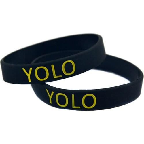 1PC YOLO Silicone Wristband 1/2 Inch Debossed Logo