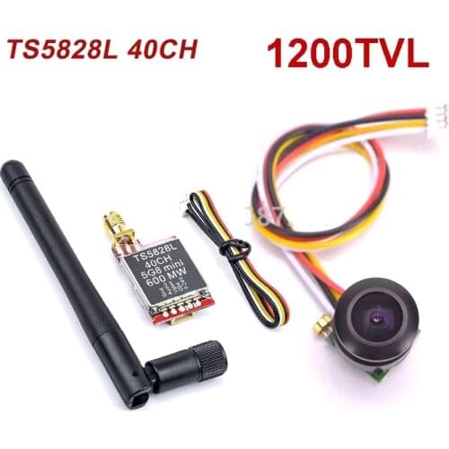 FPV 1200TVL 120 Degree Super Small FPV Camera + TS5828L 5.8G 600mW 40 Channels Mini Wireless A/V Transmitter