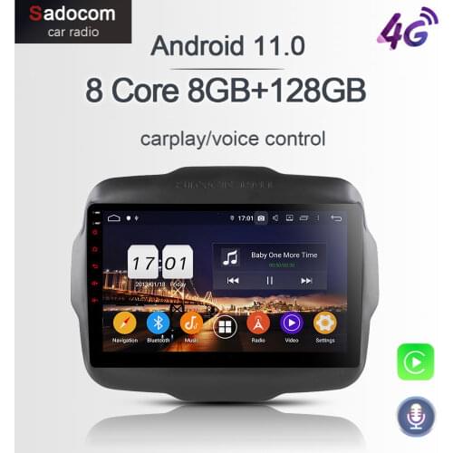 TDA7851 PX6 Android 10.0 For Jeep Renegade 2016 2017 4GB+32GB+8core Car DVD Player GPS Glonass map RDS Radio wifi Bluetooth TV