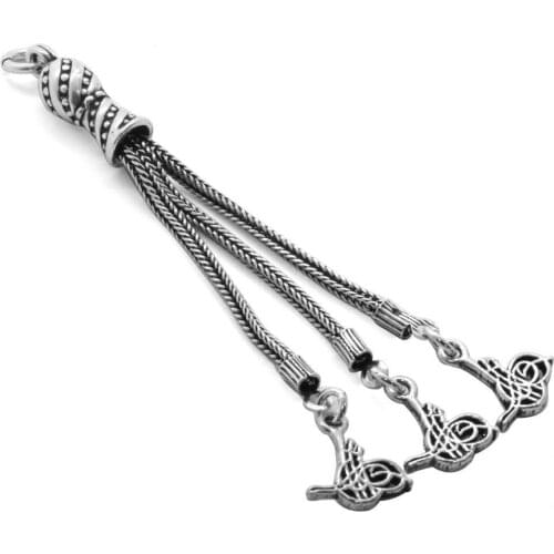 Tesbihane Tuğra Design pcs set Whip 925 Sterling Silver Tassel