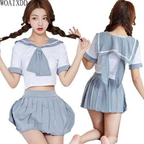 High Quality Japanese School sailor uniform fashion school class navy sailor school uniforms for Cosplay girls suit 3 Pcs / Set