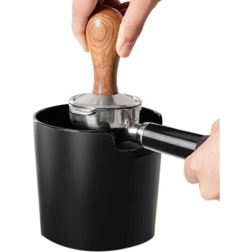 WSFS Hot Coffee Powder Residue Box Black Deep Bowl Non-Slip Detachable Knock Bar Coffee Machine Grounds Recycling Bucket