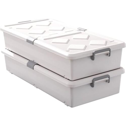 King bed bottom storage box flat pack box with roller skating clothing storage box household under the bed make up organizer