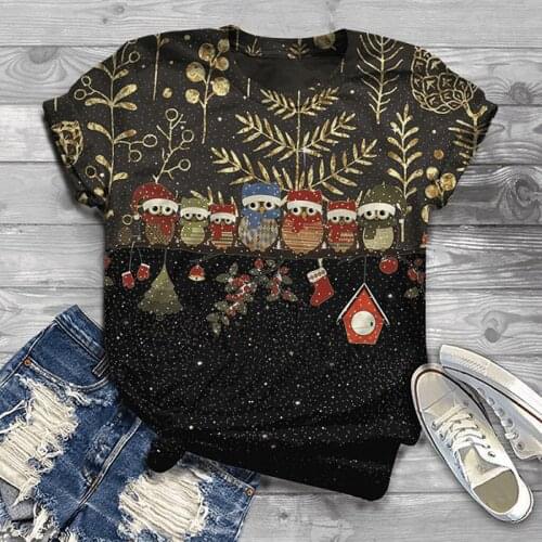3D Christmas Style Prints T Shirt Women 2021 Round Neck Summer Top Tee Women Shirt Short Sleeve T-Shirt футболки женские