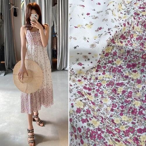 2021 European and American brand new linen small floral haute couture dress womens clothing handmade diy fabric