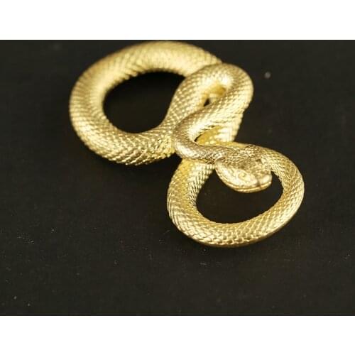 Vintage Handmade Brass Zodiac snake DIY Keychain ring Pendant Python ornament Miniature Fitting Keychain Pendant a0293