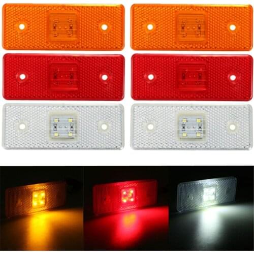 1/2pcs 24V 4 LED Truck Side Marker Light Indicator Lamp Amber White Red For Trailer Lorry Bus