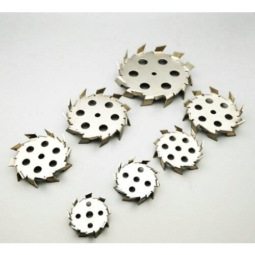 1pcs Lab 304 Stainless Steel Saw Tooth Type Stirrer Dispersion Disk Round Plate Dispersing Stirring Blade with Diversion Hole