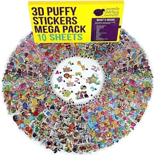 10 Sheets Different 3D Cartoon Stickers Pegatinas Funny Toy Scrapbook Phone Sticker Cute Animals Tiger For Children Gifts