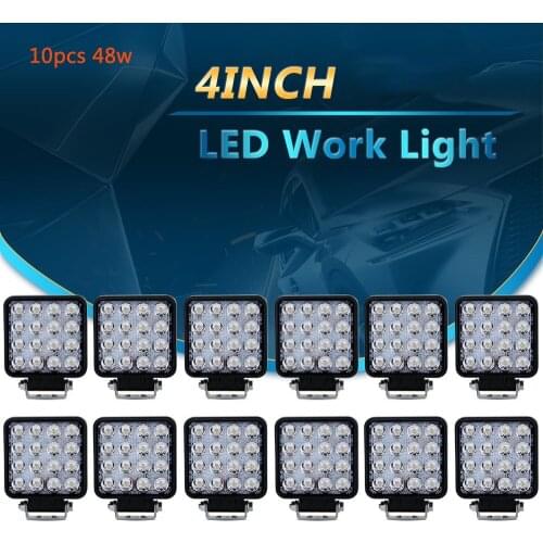 10pcs 4inch 48W led work light lamp car 4x4 ATV LED working lights truck 12V Driving fog Spotlights tractor offroad lights